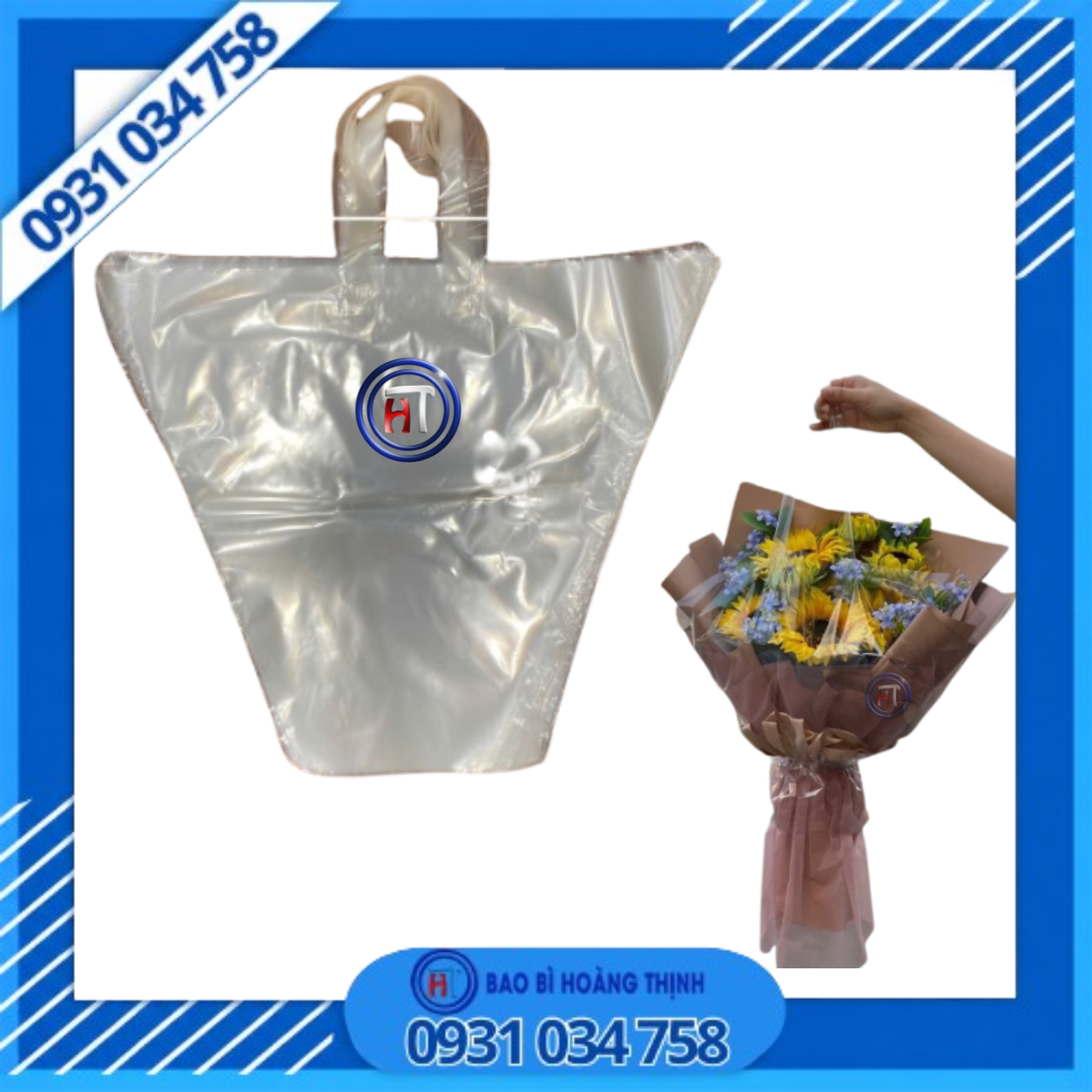 Túi PE trong đựng bó hoa